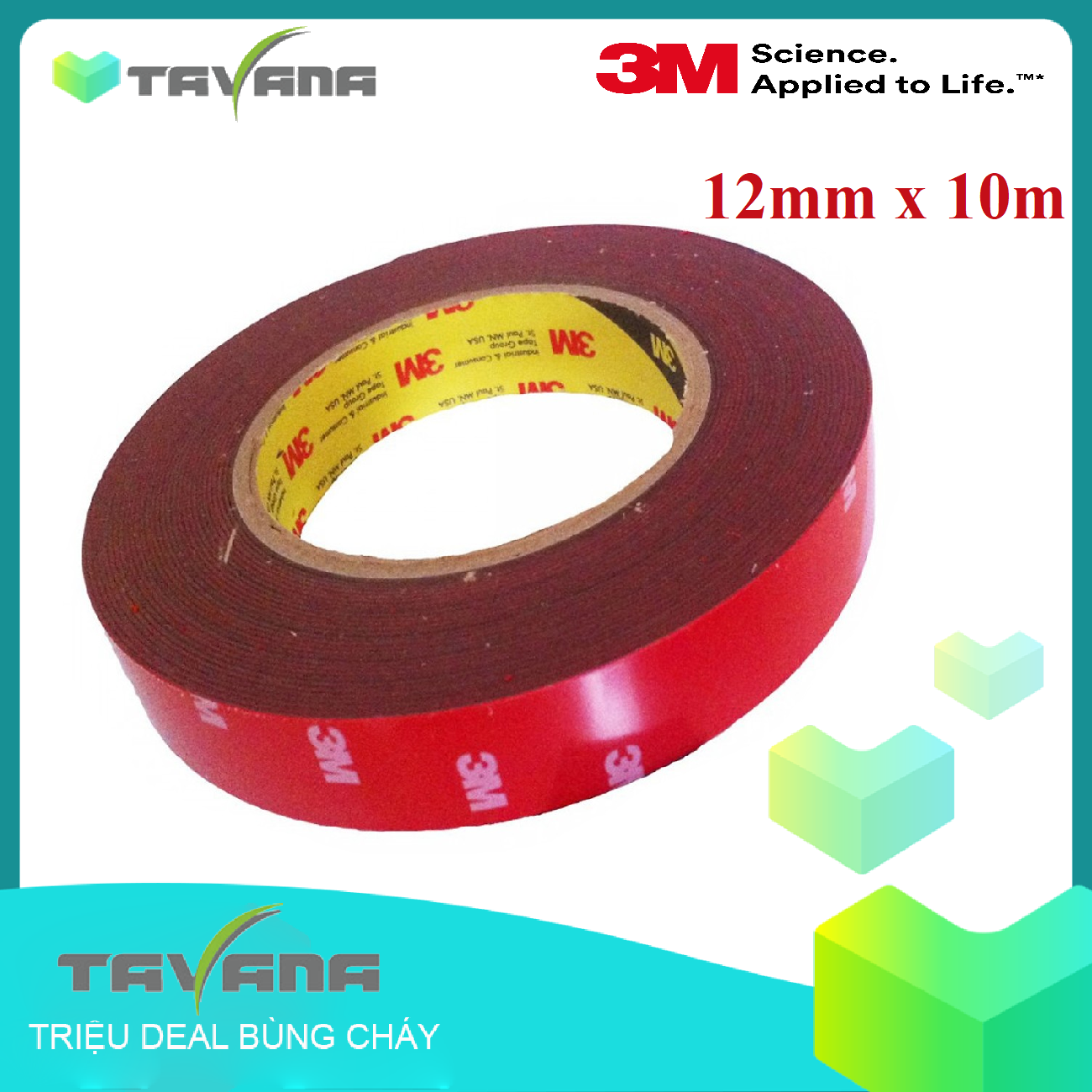 BĂNG KEO CƯỜNG LỰC SIÊU DÍNH 3M 4229P KHỔ 12MM X 10M
