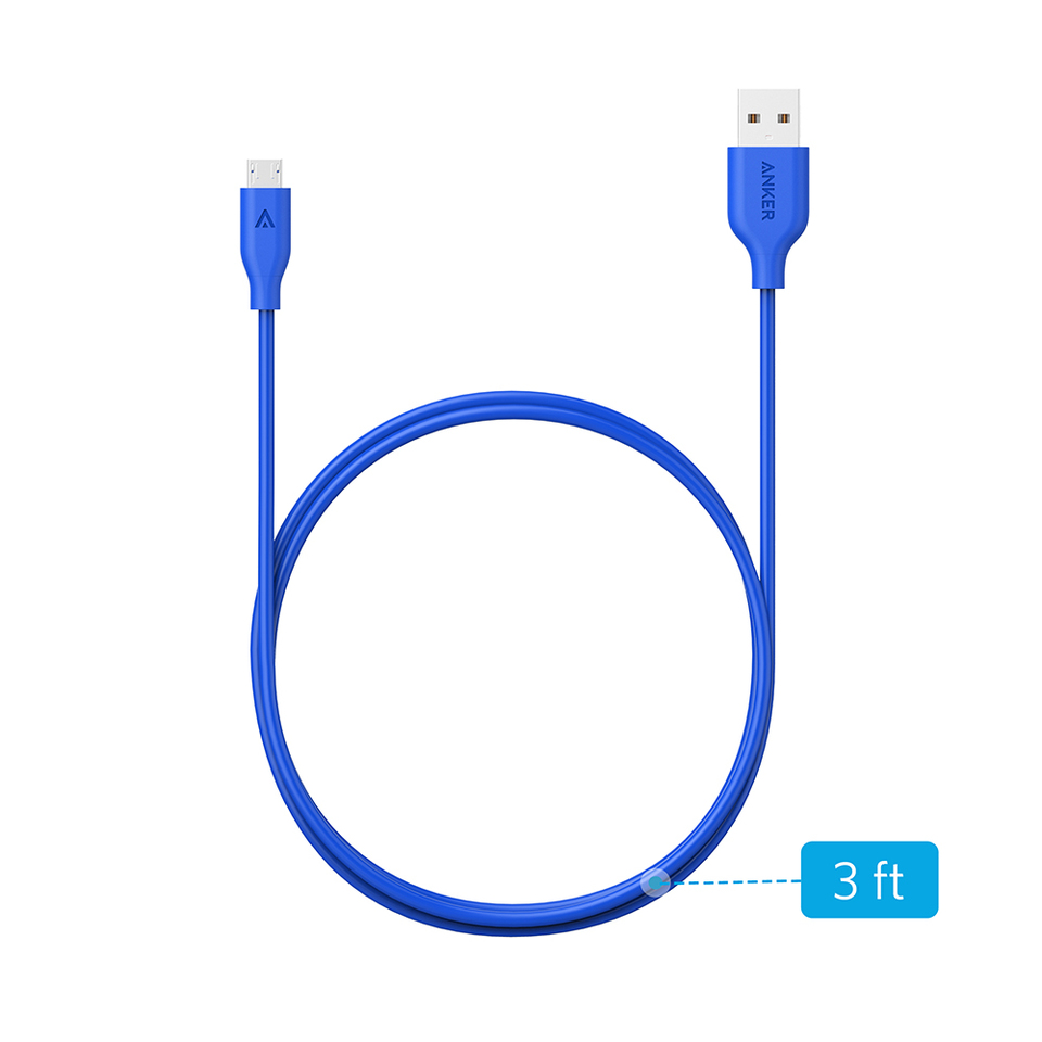 Cáp sạc ANKER Powerline Micro-USB 0.9m A8132H31 (Xanh)