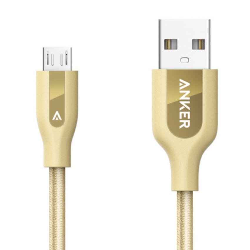 Cáp sạc ANKER Powerline Micro-USB Plus 0.9m A8142HB1 (Vàng) 