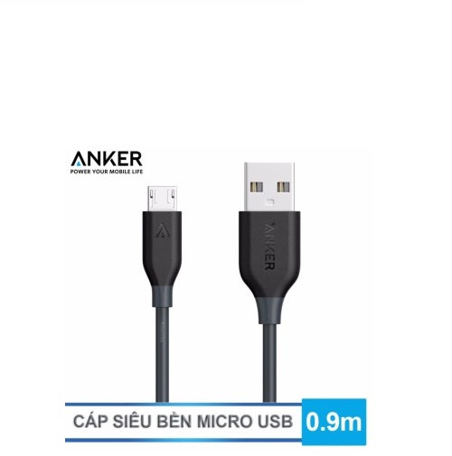Cáp sạc ANKER Powerline Micro-USB Plus 0.9m A8142HA1 (Xám)
