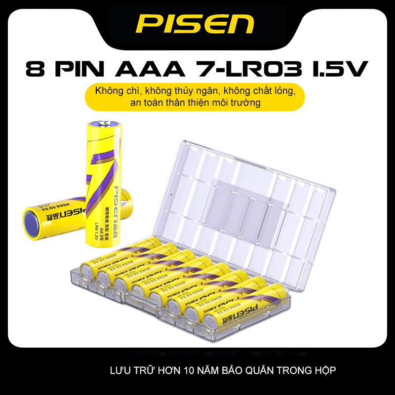 Pin PISEN AAA7 (PISEN-8 ) LR03 1.5V Yellow - SuperLife - Lưu trữ tới 10 năm